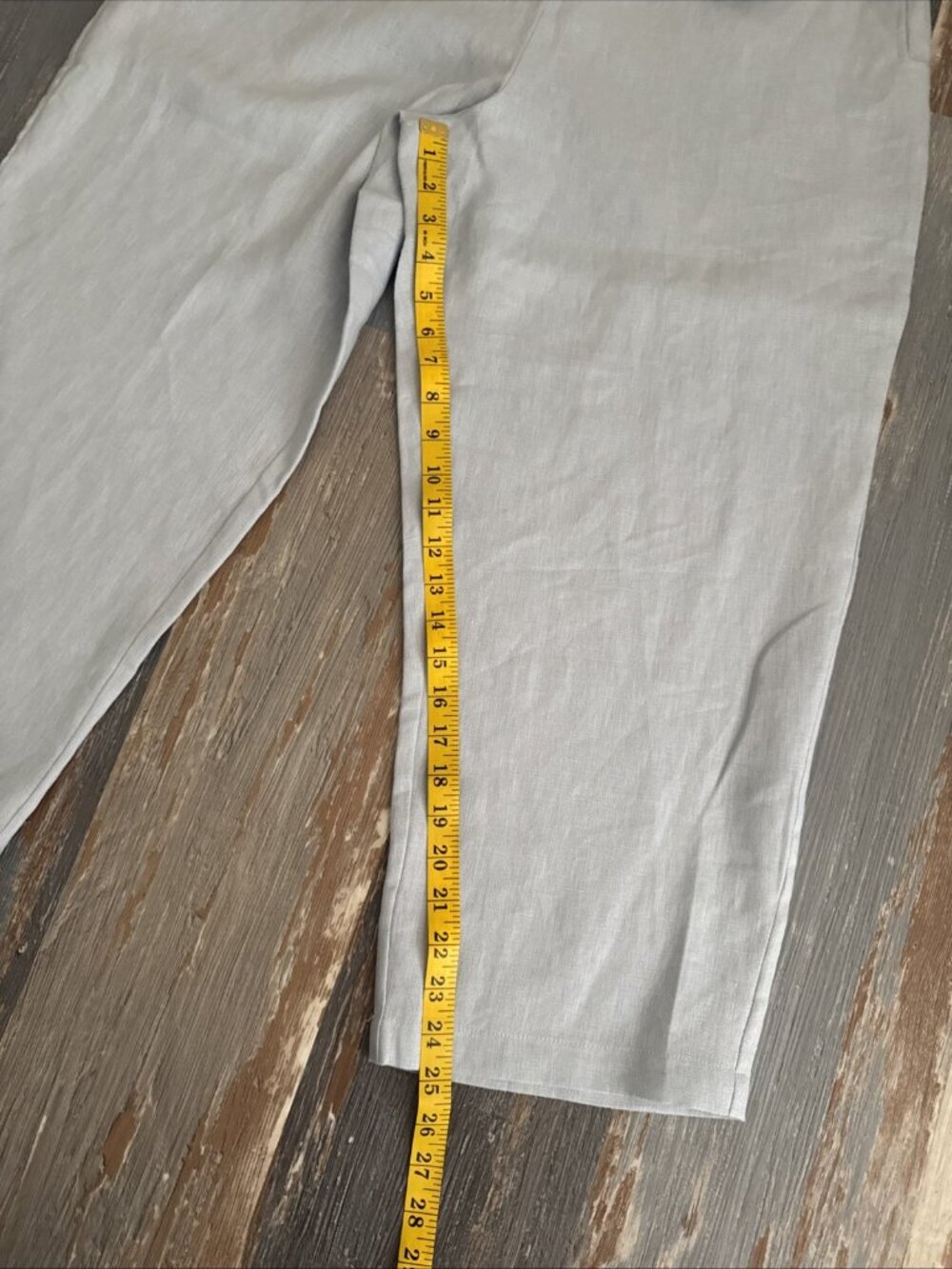 Linea Louis Dell’Olio Blue Linen Pants Wide Leg Womens Large Relaxed Career NEW - Picture 10 of 11